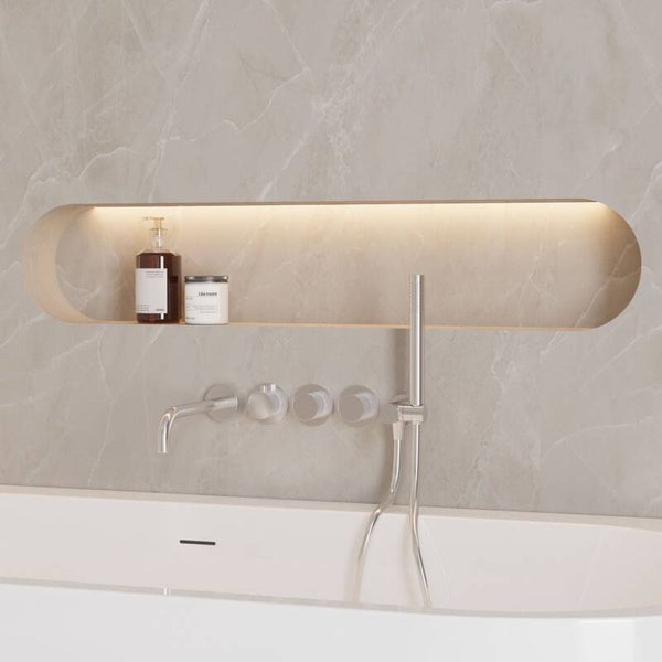 Best-Design "High-End-Chrome" RVS-304 thermostatische inbouw badkraan met uitloop en handdoucheset Chroom