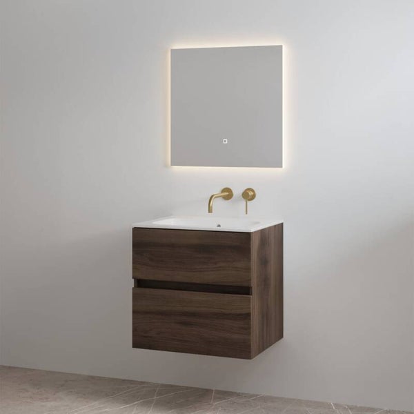 Best-Design badkamermeubelset "Splash-60" Espresso Brown onderkast + wastafel zonder kraangat 60cm