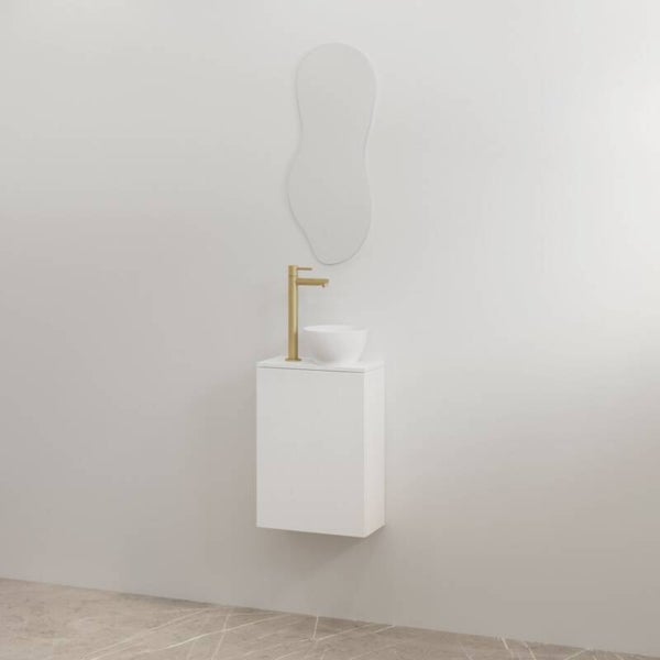 Best-Design toiletmeubelset "Siva" Mat-wit onderkast + Mat-wit meubelblad
