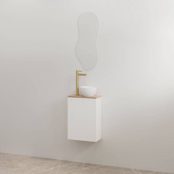 Best-Design toiletmeubelset "Siva" Glans-wit onderkast + Halifax meubelblad