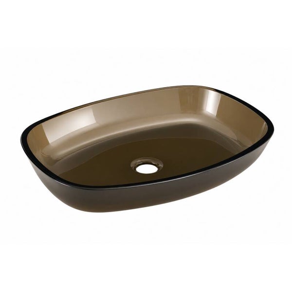 Best-Design "Lucento" glazen waskom 54 x 39,5 x 11 cm Grey tea