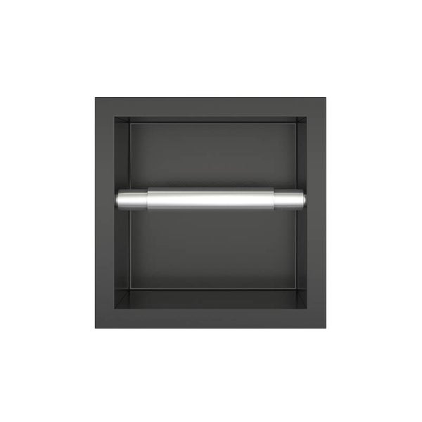 Best-Design "Nero" Zupla Inbouw toiletrolhouder Mat-zwart