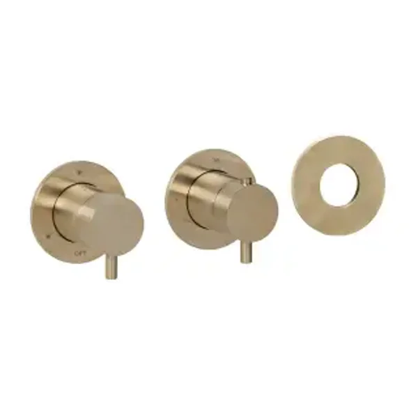 Schiphorst-Sanitair "Blue-Brondby" inbouwthermostaat met 3-weg omstelling Geborsteld goud