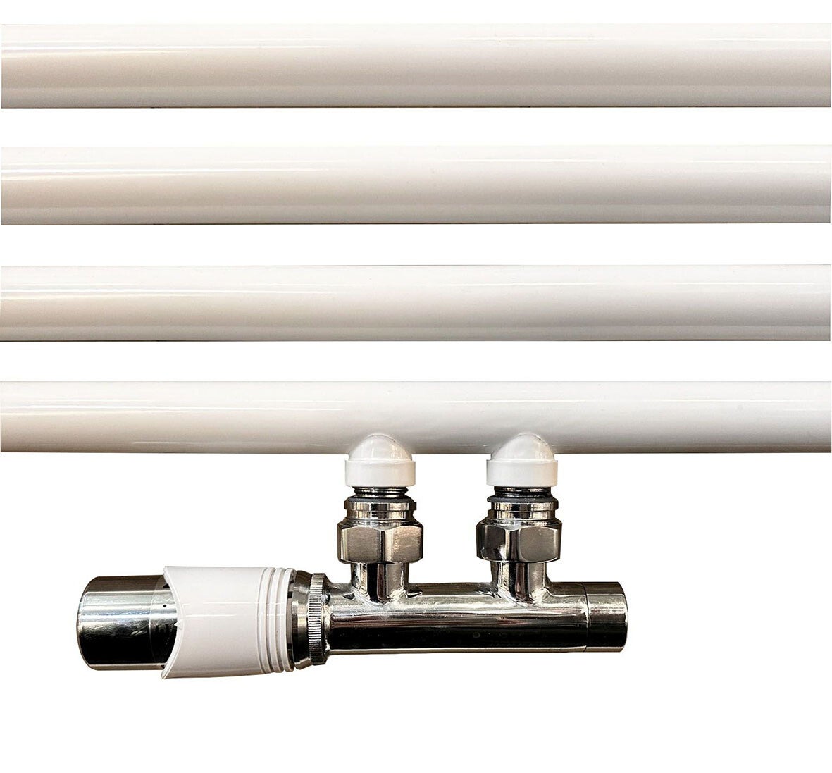 Riko Onderblok set haaks links compleet 16 x 2,0 en 15 mm knel Chroom/Wit