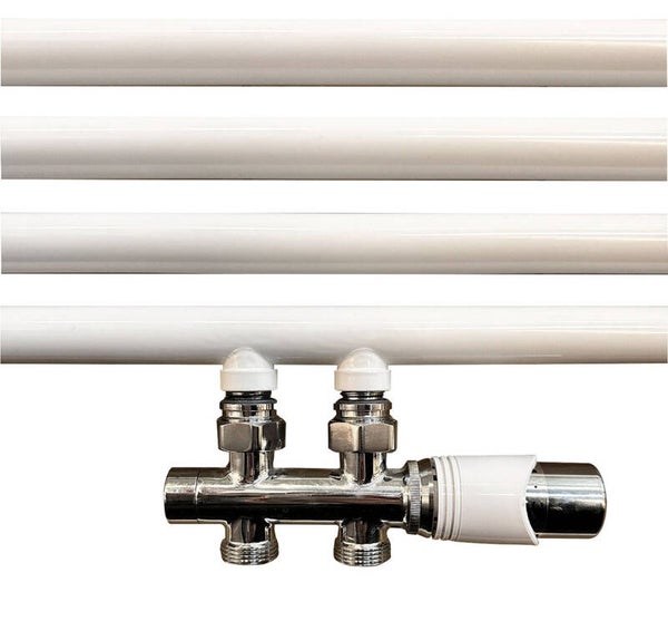 Riko Onderblok set recht rechts compleet 16 x 2,0 en 15 mm knel Chroom/Wit