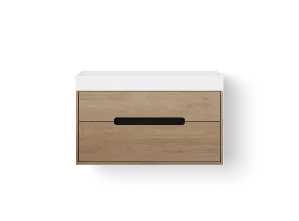 Blue-Label "Signe" Badkamermeubel 100cm voor wastafel Grijs-eiken