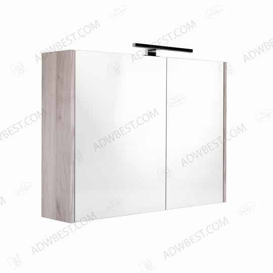 Best-Design "Happy-Grey" MDF spiegelkast + verlichting 80x60cm
