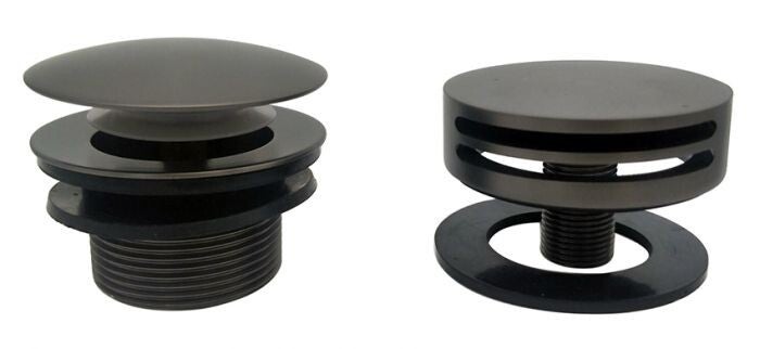 Wiesbaden "Caral" knop/plug badoverloopcomb.+ vulfunctie rond Gunmetal