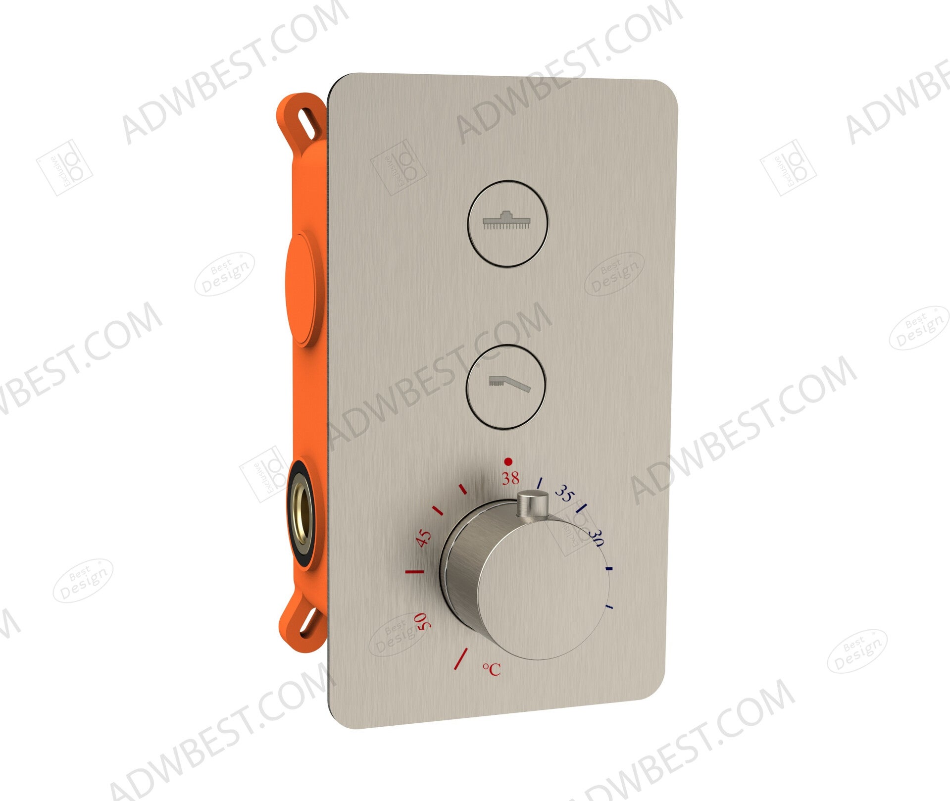 Best-Design "Clic-Ore" inbouwthermostaat & inb.box 2-weg 1/2"