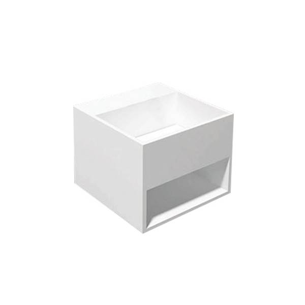Best-Design "Buq-30" fontein "Just-Solid" 32.5x32.5x25cm z/kraangat Mat-wit
