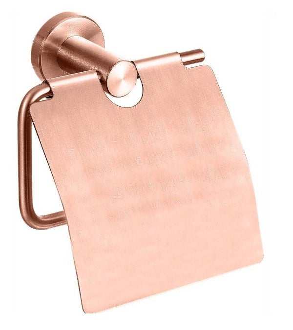 Best-Design "Lyon" toiletrolhouder met klep Rosé-mat-goud