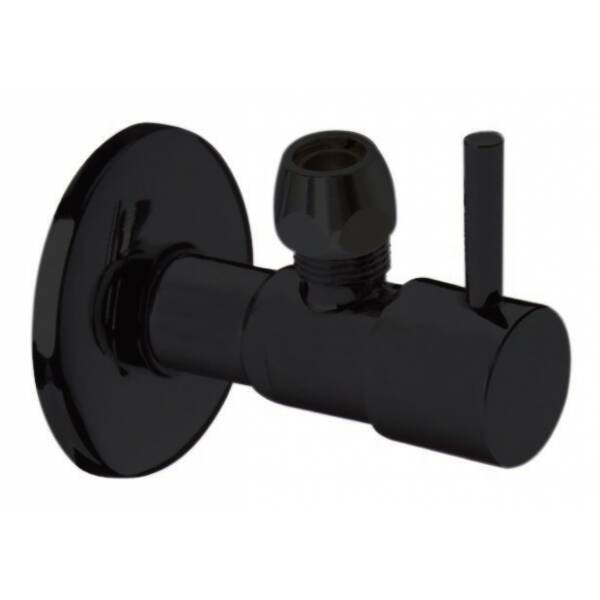 Best-Design "Nero-Solara" hoekstopkraan + rozet 3/8" x 10 mm