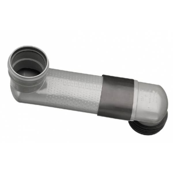 PVC ruimtebesparende verloopbocht horizontaal 110/90 No: 3983