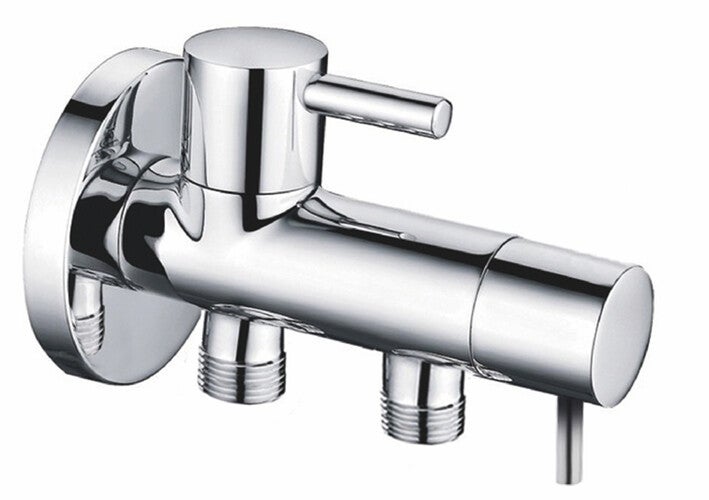 Xellanz "Minimal" Dubbele hoekstopkraan 1/2"x3/8"x3/8" Chroom