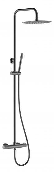 Wiesbaden "Ribbd" thermostatische opbouw regendouche Gunmetal