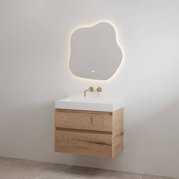 Best-Designbadkamermeubelset "Borvani-60" Halifax onderkast + wastafel 60 cm Glans-wit