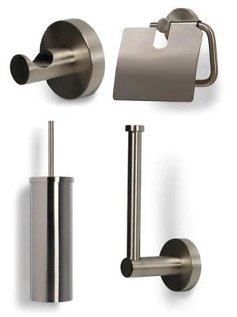 Schiphorst-sanitair "Blue-Vida" Toilet accessoires set Geborsteld nikkel