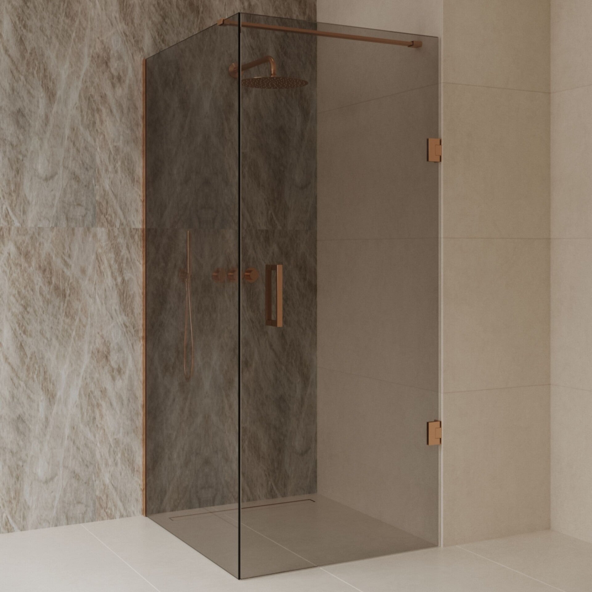 Best-Design 'Dalis-Liora-Mocha' douchecabine NANO 8mm glas 120 x 100 cm