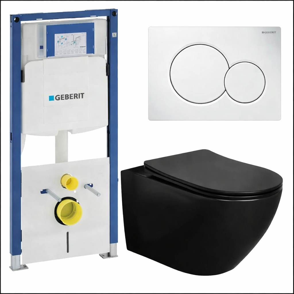 Schiphorst-Sanitair "Hav" Spinflush toiletset Mat-zwart