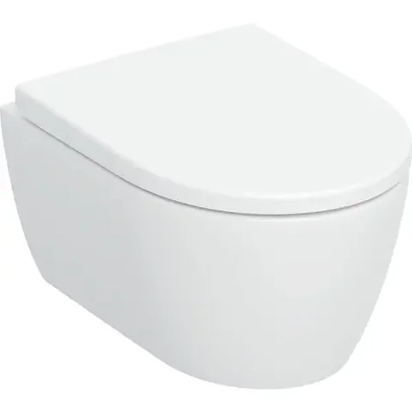 Geberit "Icon" set wand-wc 49cm Verkort TurboFlush met Soft Close /Quick Release zitting Glans-wit