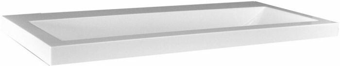 Wiesbaden "Flag" kunstmarmeren wastafel 80 x 36 zonder kraangat Glans-wit