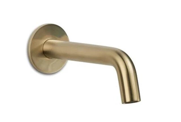 Schiphorst-sanitair "Blue-Brondby" baduitloop 1/2" inkortbaar, lengte 100-180mm, met rozet Geborsteld goud