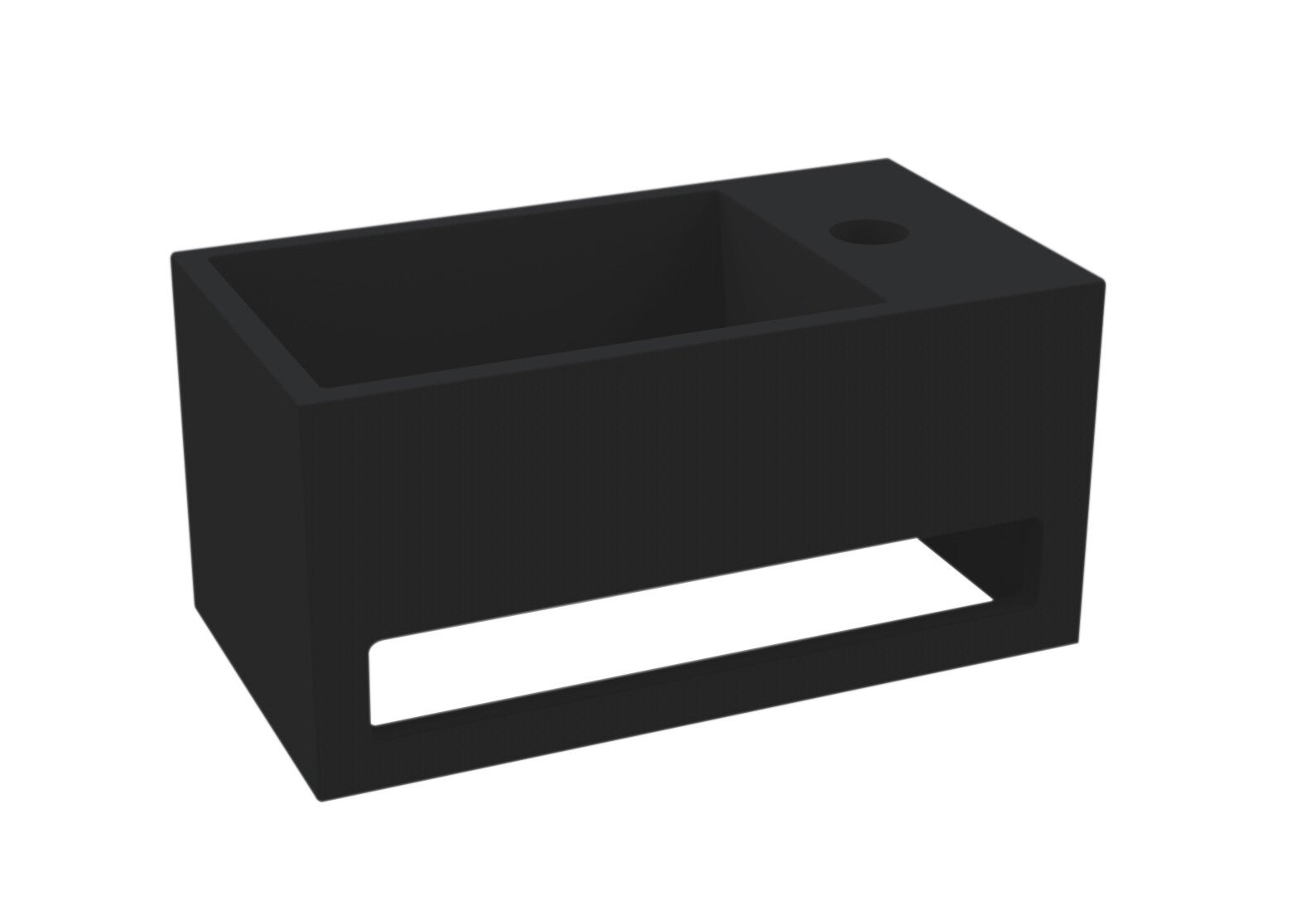 Best-Design "Mona-Black-Rechts" fontein incl.handdoekhouder "Just-Solid" 33x18x16cm