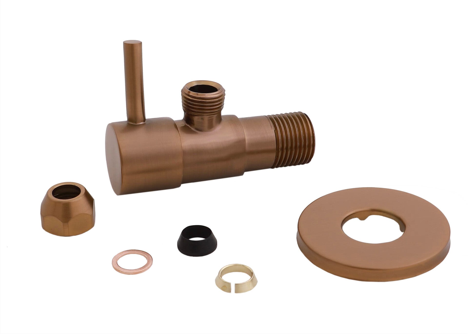 Xellanz "Minimal" Hoekstopkraan 3/8" x 3/8" of knel 10 mm geborsteld brons koper