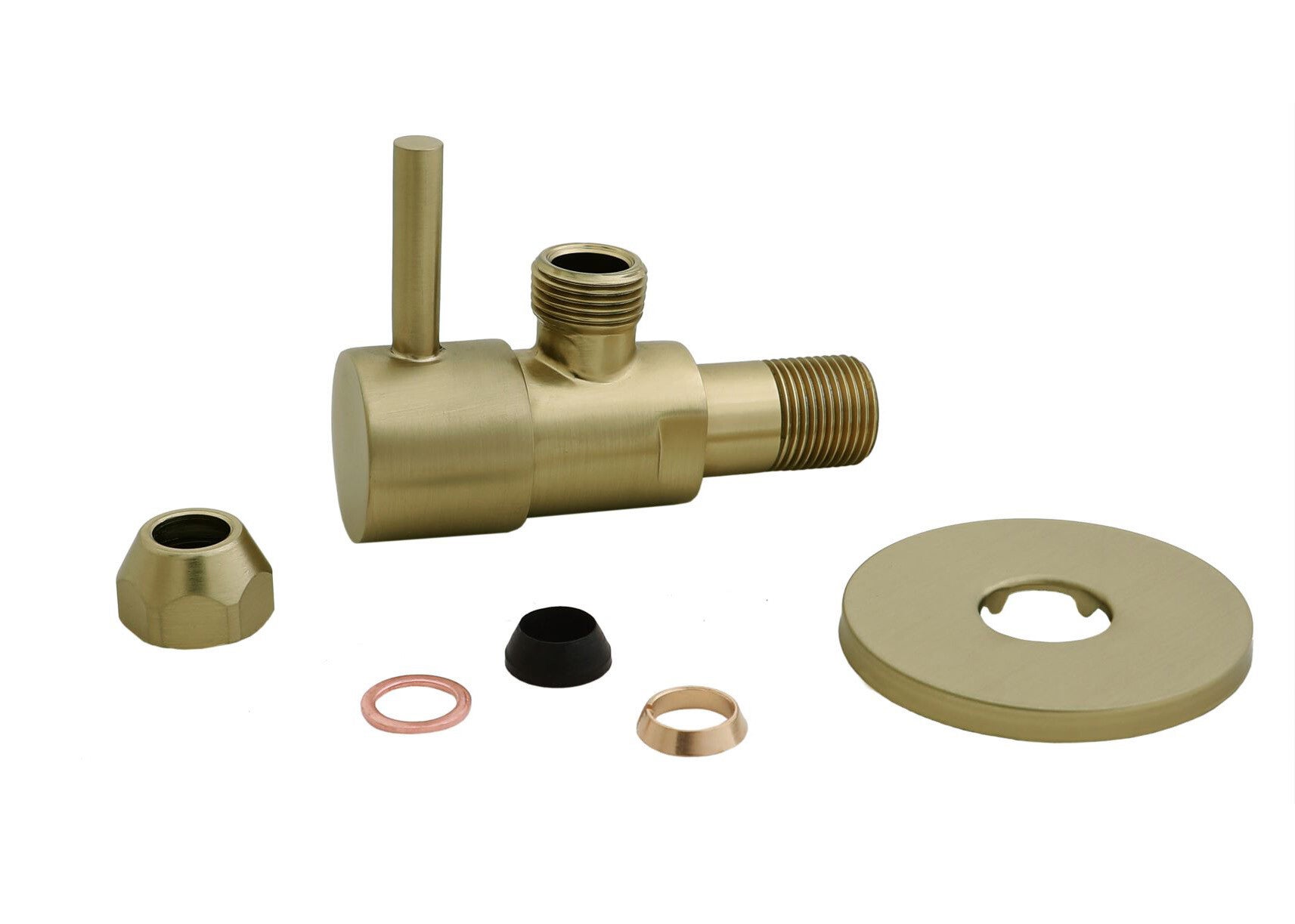 Xellanz "Minimal" Hoekstopkraan 3/8" x 3/8" of knel 10 mm geborsteld messing