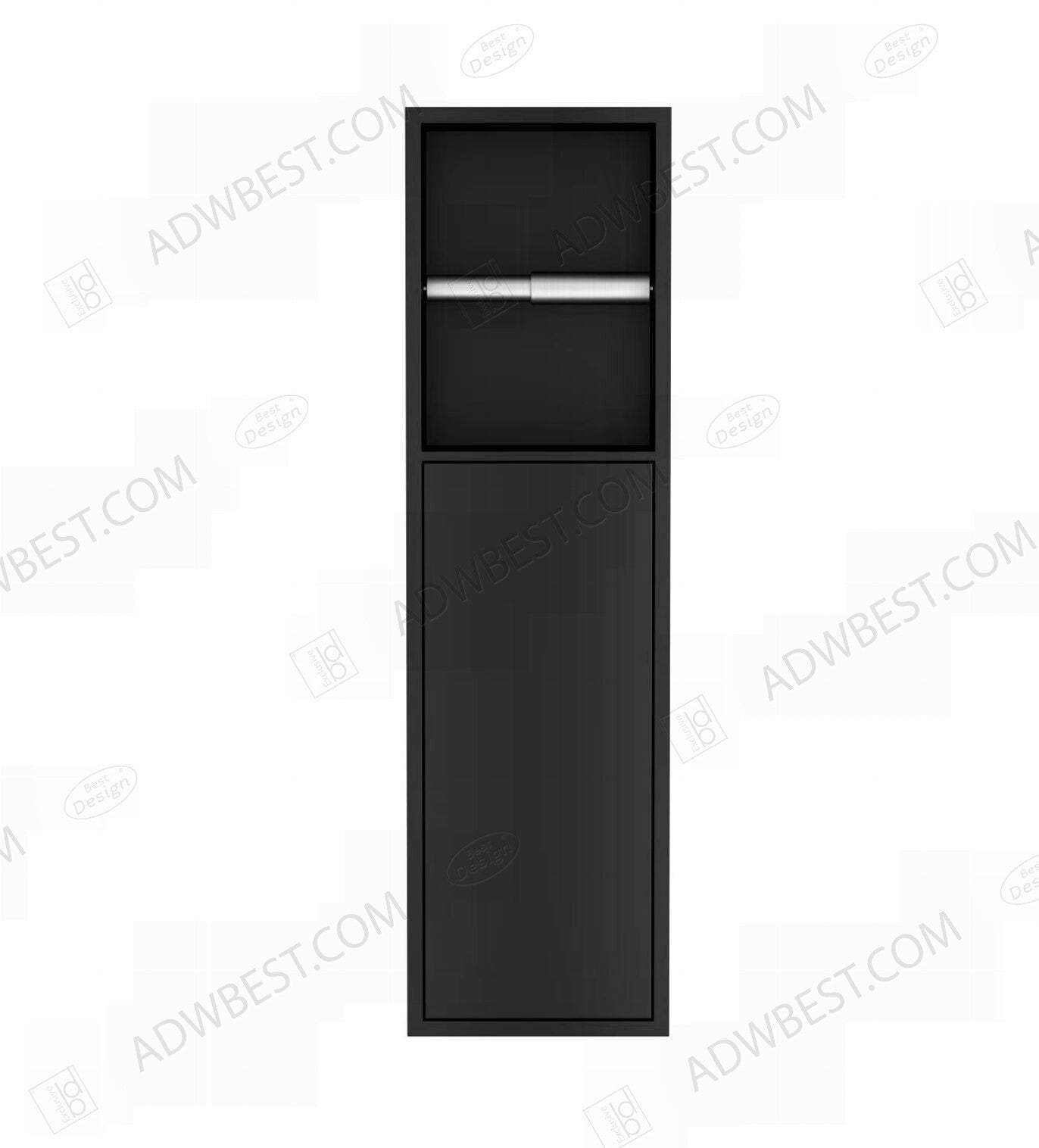 Best-Design "Nero-Zione" inbouw-closetrolhouder incl. deur 60x17x12 cm Mat-zwart