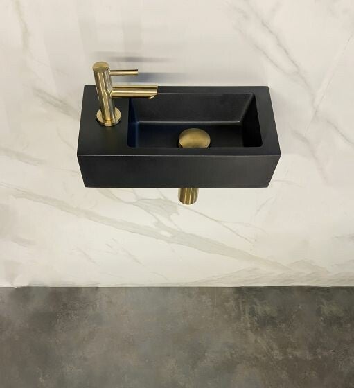 Wiesbaden "One Pack" fonteincombinatie "Mini-Rhea Links" Quartz en Geborsteld messing