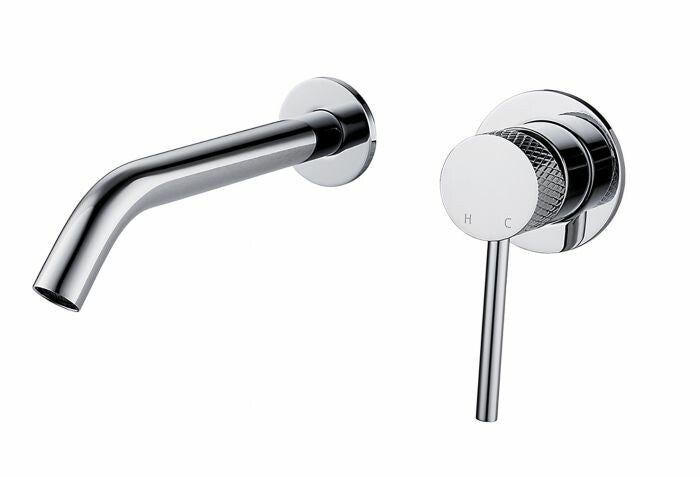 Wiesbaden "Ribbd" inbouw-wastafelmengkraan eenhendel Chroom