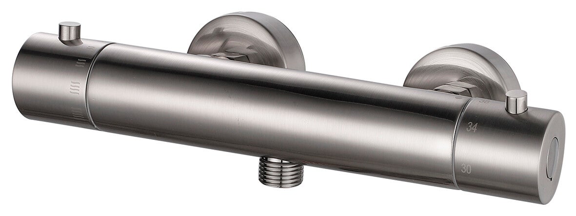 Xellanz "Rio" thermostatische douchemengkraan 12cm Geborsteld staal