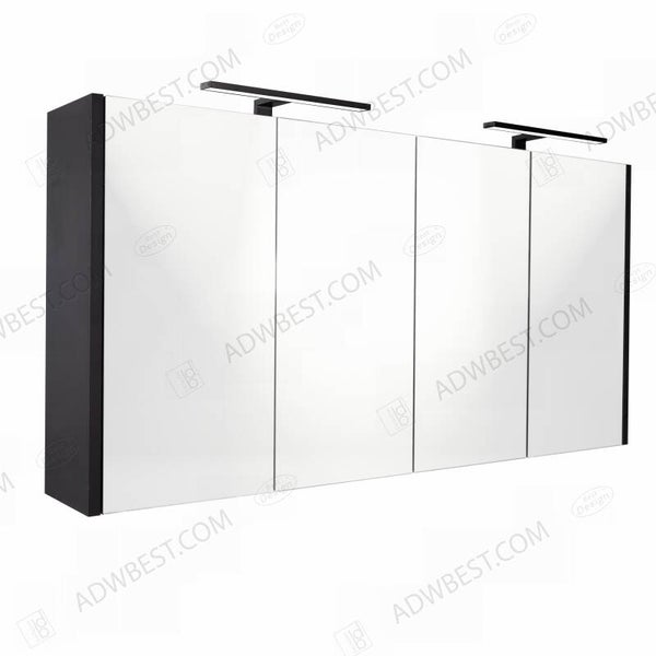 Best-Design "Happy-Black" MDF spiegelkast + verlichting 120x60cm