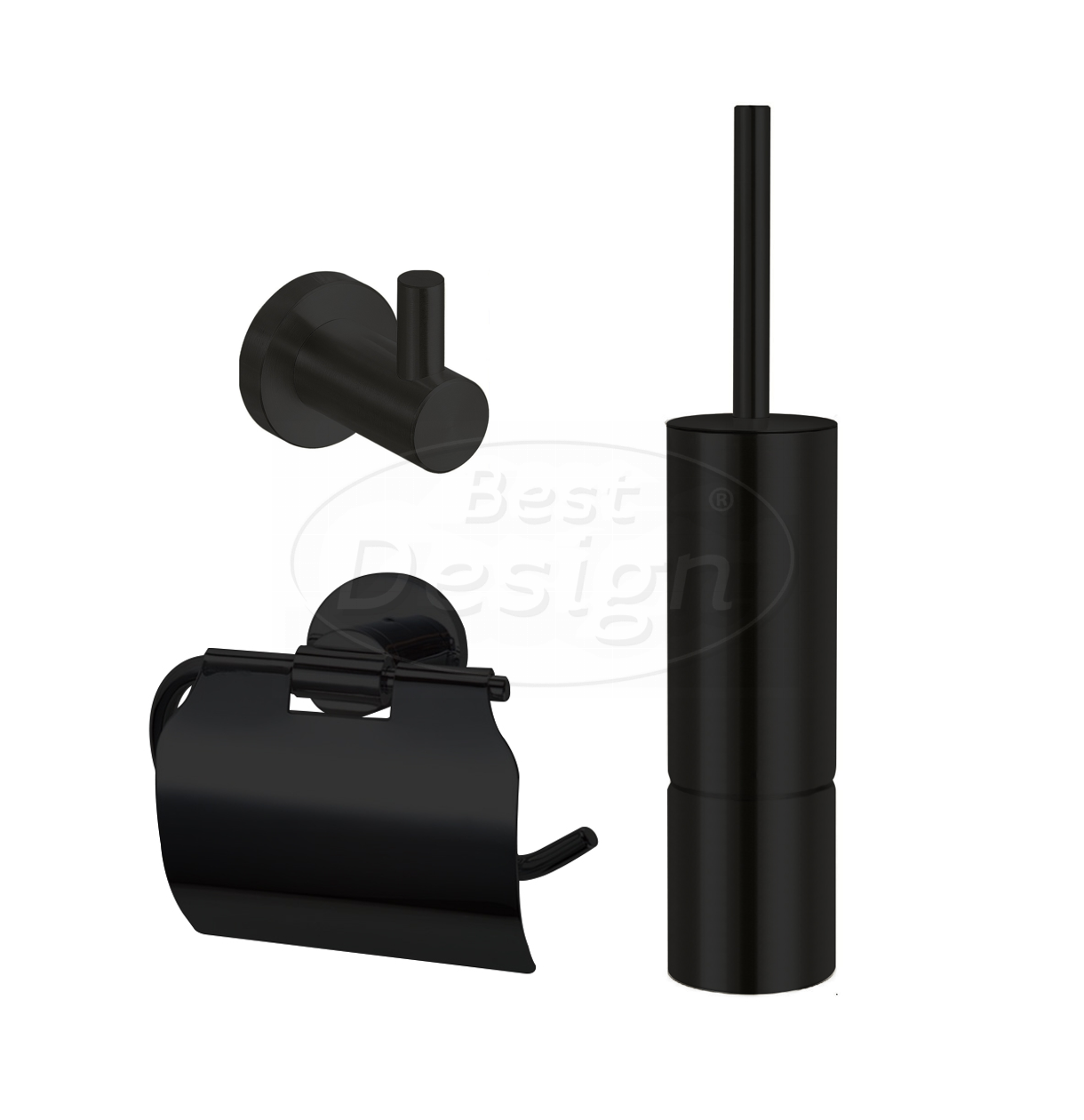 Best-Design One-Pack toilet accessoires set "Nero"