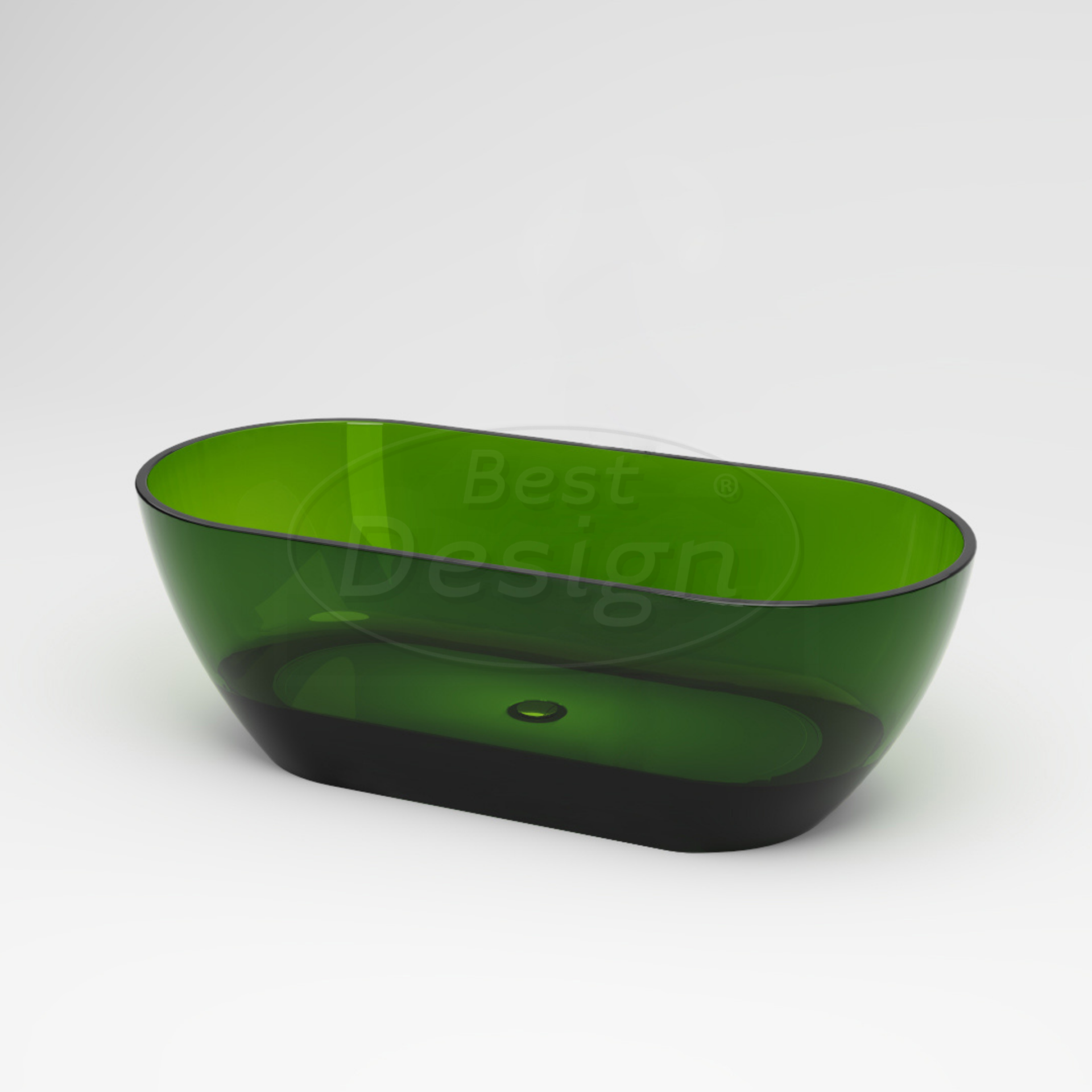 Best-Design Color "Transpa-Emerald" vrijstaand bad 170 x 78 x 56 cm