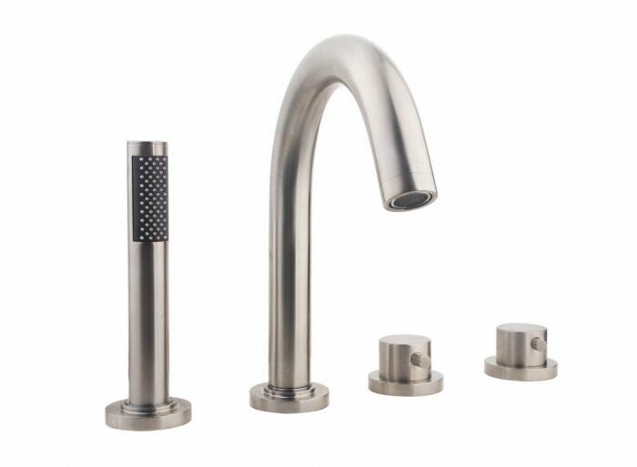 Wiesbaden "Caral" afbouwdeel voor de Bib thermostatische badrandkraan Geborsteld staal