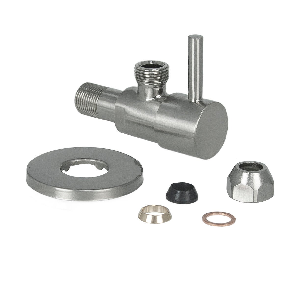 Xellanz "Minimal" Hoekstopkraan 3/8" x 3/8" of knel 10 mm Geborsteld staal