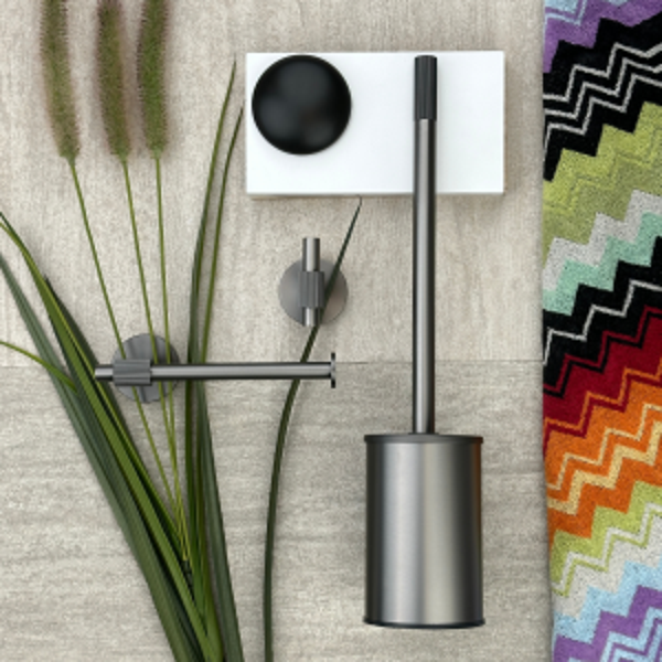 Best-Design One-pack "High-End Moya" toilet accessoires set Gunmetal