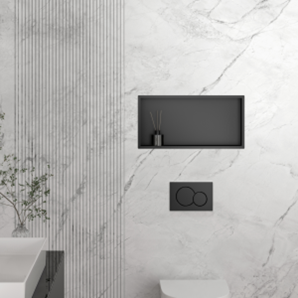 Best-Design "Nero-Lotus" inbouwnis 61x30.5x7 cm Mat-zwart