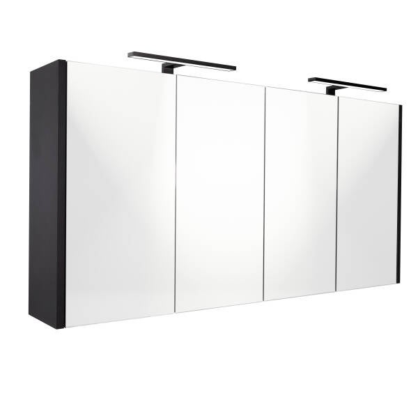 Best-Design "Happy-Black" MDF spiegelkast + verlichting 120x60cm