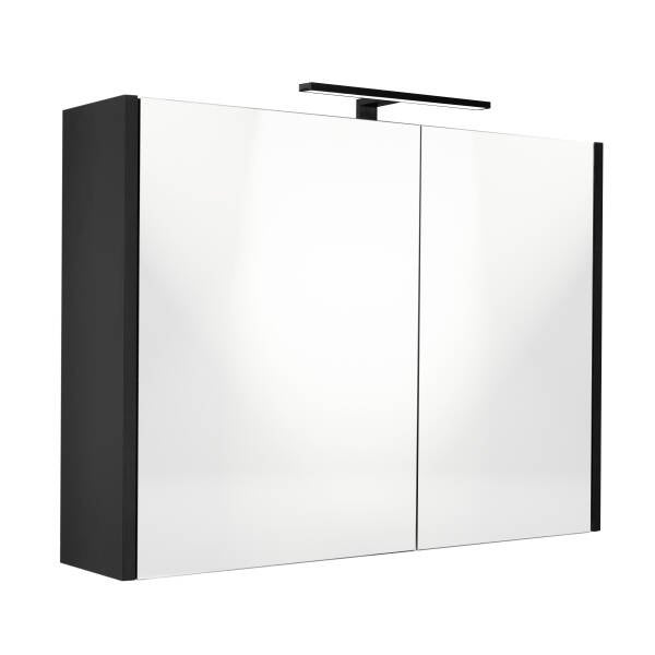 Best-Design "Happy-Black" MDF spiegelkast + verlichting 80x60cm