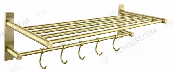 Best-Design "Nancy" wand handdoekrek incl.ophanghaakjes Mat-goud