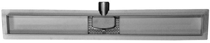 Wiesbaden "3e generatie" douchegoot met flens exclusief rooster 50 x 7 cm RVS