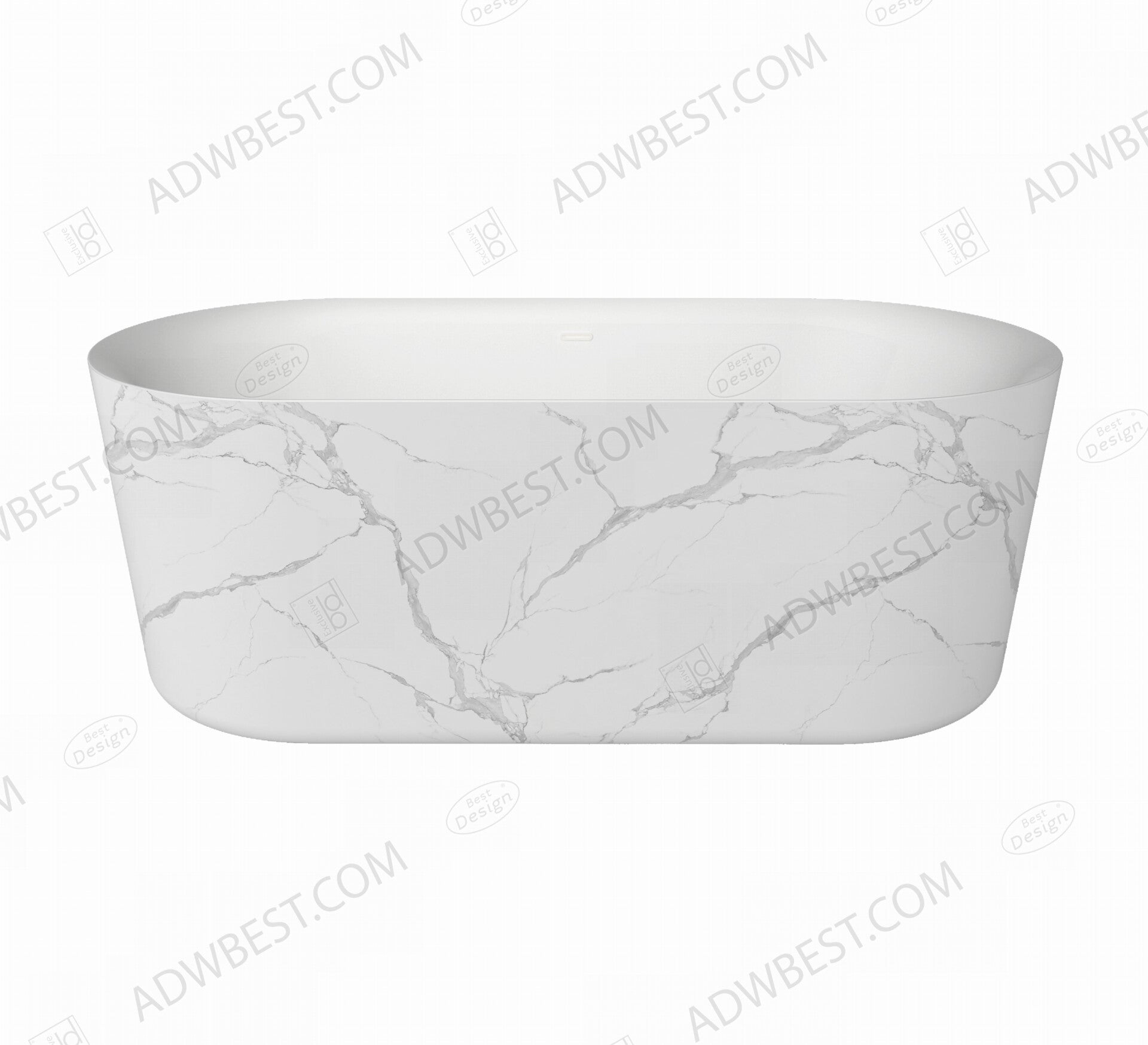 Best-Design "Bianco-Marble" vrijstaand bad 179x85x60cm
