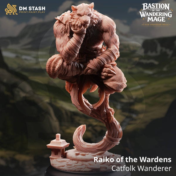 Raiko of the Wardens - Catfolk Wanderer