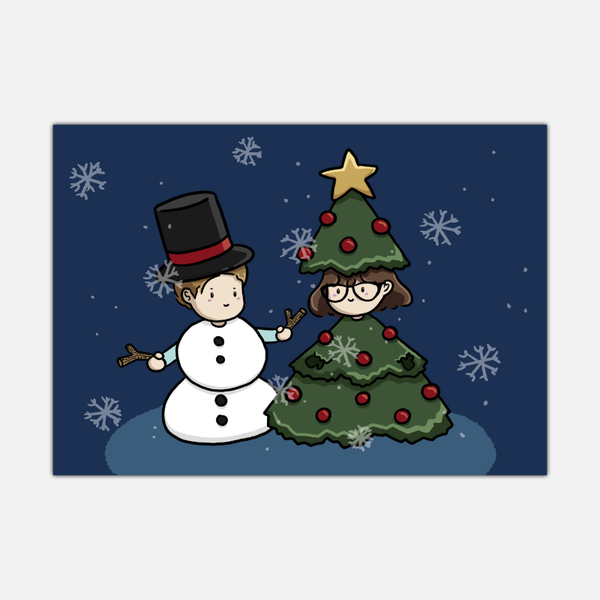 Gepersonaliseerde kerstkaarten (ongevouwen)