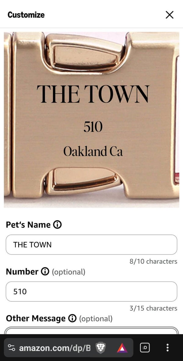 THE TOWN "DOG COLLAR"