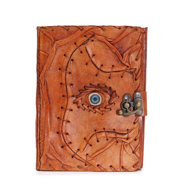 Light Brown Tan Book - Evil Eye Decor - 160 Deckle Edges Pages - 17x12.5cm  [LBN-43]