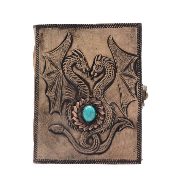 Two Dragons- Esoteric Notebook - Antique Grey - 200 pages Stitch Edge- 17.5x12.5x3cm [LBN-57]